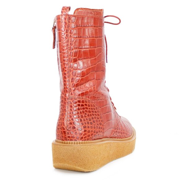 Vince Camuto Niko Crocodile Embossed Side Zip Platform Boots: Size 11 M - Picture 4 of 8